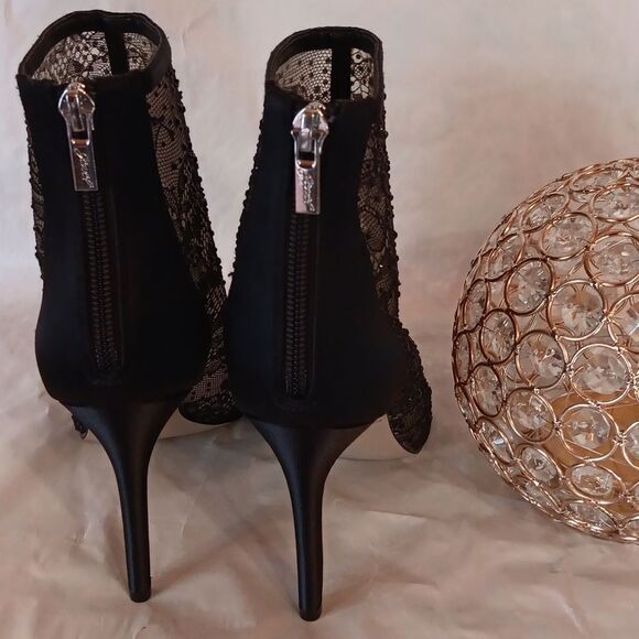 JEWEL Badgley Mischka Sheer High Booties - Picture 6 of 12